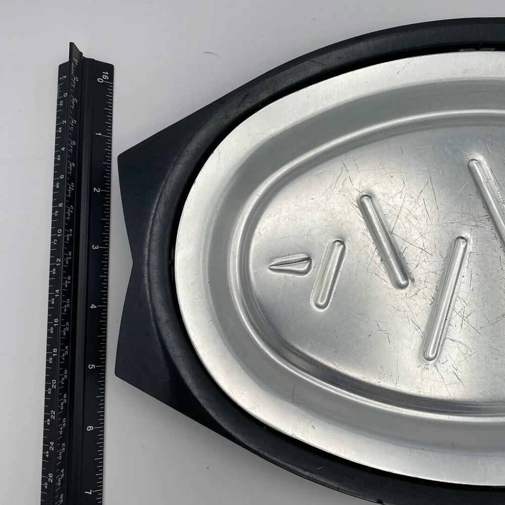 Nordic Ware Aluminum Steak Sizzler Platter Heat-Resistant Black Holder